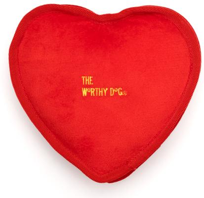 Show full view: The Worthy Dog Box of Chocolates Squeaky Plush Dog Toy, Red slide 3 of 3