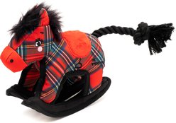 The Worthy Dog Christmas Rocking Horse Squeaky Plush Dog Toy, Red slide 2 of 3