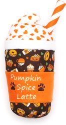 The Worthy Dog Pumpkin Spice Latte Squeaky Plush Dog Toy, Brown, Large