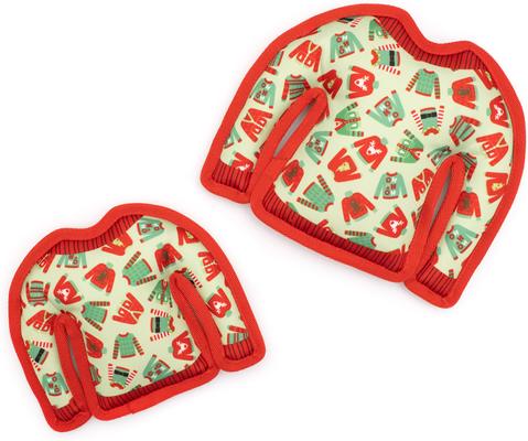 Show full view: The Worthy Dog Ugly Christmas Sweater Squeaky Plush Dog Toy, Green, Large slide 2 of 3