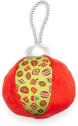 The Worthy Dog Christmas Vintage Ornaments Squeaky Plush Dog Toy, Green, Large