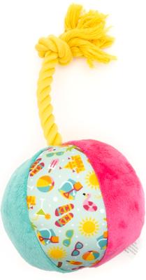 Show full view: The Worthy Dog Life's a Beach Squeaky Plush Dog Toy, Mint Green slide 2 of 3