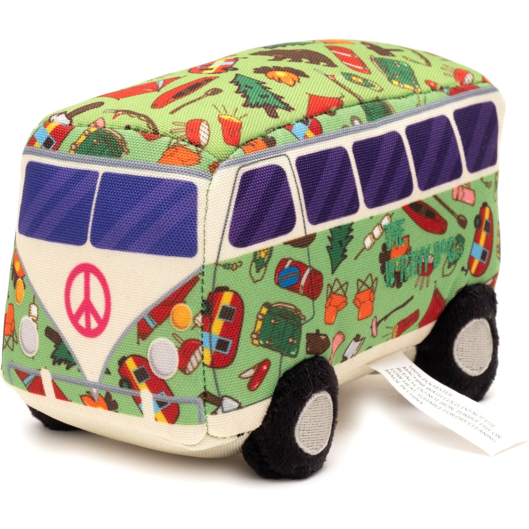 The Worthy Dog Happy Camper Squeaky Plush Dog Toy