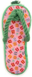 The Worthy Dog Flip Flop Squeaky Plush Dog Toy, Pink, Large