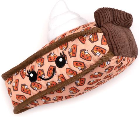 Show full view: The Worthy Dog Pumpkin Pie Squeaky Plush Dog Toy, Peach, Large slide 3 of 3