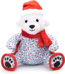 The Worthy Dog Polar Bear Squeaky Plush Dog Toy, Blue, Small