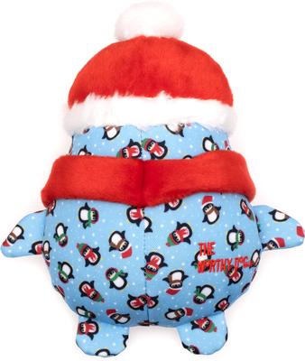 Show full view: The Worthy Dog Penguin Squeaky Plush Dog Toy, Blue, Small slide 3 of 3