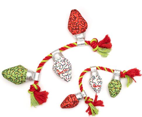 Show full view: The Worthy Dog Christmas Merry & Bright Squeaky Plush Dog Toy, Large slide 2 of 3