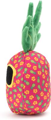 Show full view: The Worthy Dog Pineapple Squeaky Plush Dog Toy, Fuchsia, Large slide 3 of 3