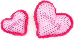 The Worthy Dog Chews Me Heart Squeaky Plush Dog Toy, Pink, Large slide 2 of 3