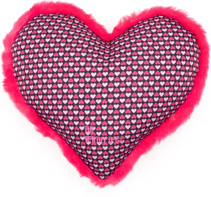 Show full view: The Worthy Dog Chews Me Heart Squeaky Plush Dog Toy, Pink, Large slide 3 of 3