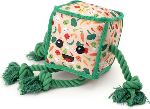 Show full view: The Worthy Dog Tofu Stir Fry Squeaky Plush Dog Toy, Beige, Large slide 3 of 4