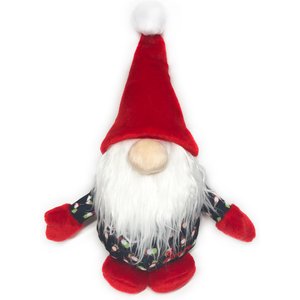 The Worthy Dog Christmas Gnomes Squeaky Plush Dog Toy, Black, Large