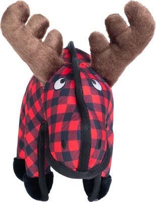 Show full view: The Worthy Dog Christmas Moose Squeaky Plush Dog Toy, Red, Large slide 4 of 6