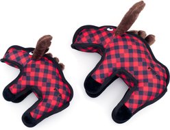 The Worthy Dog Christmas Moose Squeaky Plush Dog Toy, Red, Large slide 2 of 4