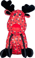 The Worthy Dog Christmas Rudy Squeaky Plush Dog Toy, Red, Small