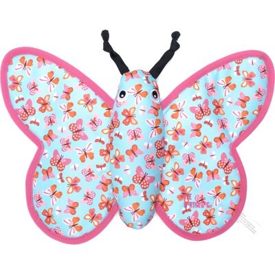 The Worthy Dog The Worthy Dog Butterfly Squeaky Plush Dog Toy, Pale Blue, Small