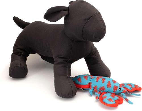 Show full view: The Worthy Dog Lobsters Squeaky Plush Dog Toy, Teal, Small slide 3 of 3
