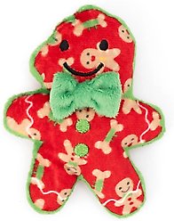 The Worthy Cat Gingerbread Boy Plush Cat Toy with Catnip, Red