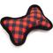 Show in main carousel: The Worthy Dog Bias Buffalo Plaid Bone Squeaky Plush Dog Toy, Red, Small slide 3 of 3