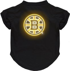 Littlearth NHL Neon Cat & Dog T-Shirt, Medium, Boston Bruins