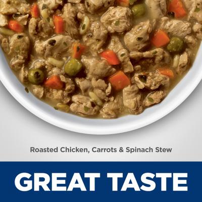 Show full view: Hill's Science Diet Adult Healthy Cuisine Roasted Chicken, Carrots & Spinach Stew Wet Dog Food, 12.5-oz can, case of 4 slide 5 of 11