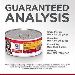 Hill's Science Diet Adult Savory Chicken Entree Wet Cat Food, 5.5-oz can, case of 4 slide 2 of 9