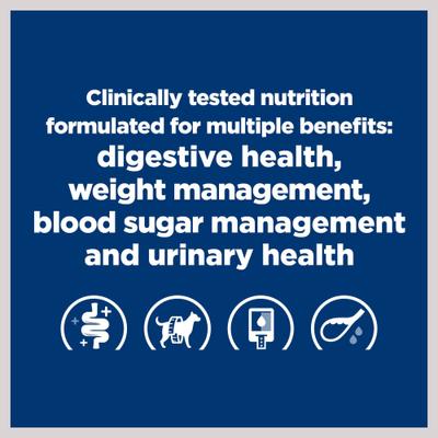 Show full view: Hill's Prescription Diet w/d Multi-Benefit Digestive, Weight, Glucose, Urinary Management Vegetable & Chicken Stew Wet Dog Food, 5.5-oz can, case of 4 slide 5 of 12