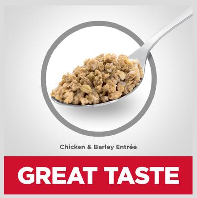 Show full view: Hill's Science Diet Adult Small Breed & Mini Breed Chicken & Barley Entree Wet Dog Food, 5.8-oz can, 4 count slide 3 of 11