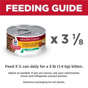 Hill's Science Diet Kitten Healthy Cuisine Tender Chicken & Rice Medley Wet Cat Food, 2.8-oz can, case of 4
