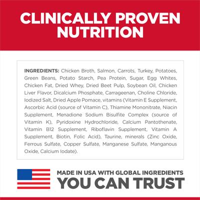 Show full view: Hill's Science Diet Adult Sensitive Stomach & Sensitive Skin Grain-Free Salmon & Vegetable Entree Wet Dog Food, 12.8-oz can, case of 4 slide 8 of 13