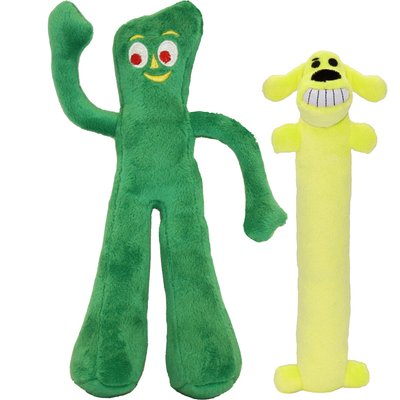 Multipet Multipet Loofa Dog The Original Squeaky, Color Varies, Small + Gumby Squeaky Plush Dog Toy, Gumby, Plush