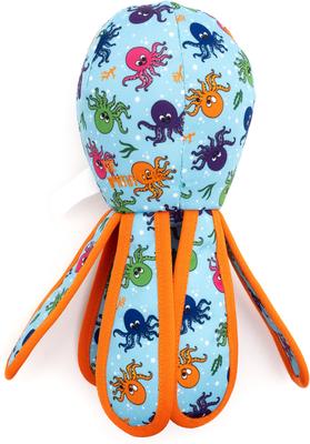 Show full view: The Worthy Dog Otis Octopus Squeaky Plush Dog Toy, Blue, Small slide 4 of 5