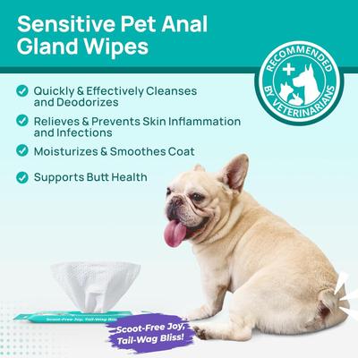 Show full view: HICC PET Portable Sensitive Pet Anal Gland Dog Grooming Wipes, 20 count, 6 pack slide 2 of 7