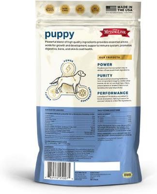 Show full view: The Missing Link Puppy Health Superfood Powder Supplement for dogs, 8-oz pouch slide 5 of 11