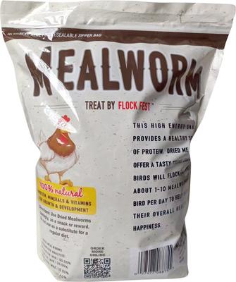 Show full view: Flock Fest Whole-Dried Mealworms Chicken Treat, 30-oz bag slide 3 of 6