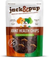 Jack & Pup Odor-Free Flat Joint Health Beef Gullet Dog Jerky Treats, 6-oz bag