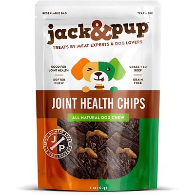 Jack & Pup Jack & Pup Odor-Free Flat Joint Health Beef Gullet Dog Jerky Treats, 6-oz bag
