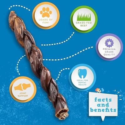 Show full view: Jack & Pup Odor-Free Braided Joint Health Beef Gullet Sticks 12-in Dog Chew slide 3 of 7