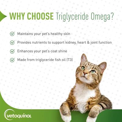 Show full view: Vetoquinol Triglyceride OMEGA Omega-3 Fatty Acid Medium Breed Supplement for Dogs, 60 count slide 4 of 11