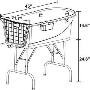 SHELANDY Pet Grooming Bathtub Dog Wash Station, Blue, 45-in