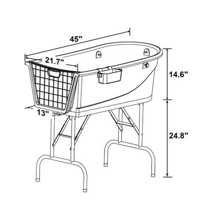 Show full view: SHELANDY Pet Grooming Bathtub Dog Wash Station, Blue, 45-in slide 2 of 6