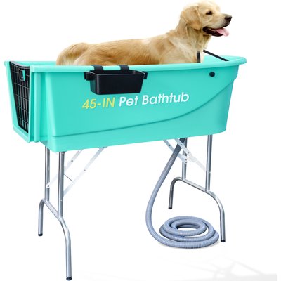 SHELANDY SHELANDY Pet Grooming Bathtub Dog Wash Station, Blue, 45-in