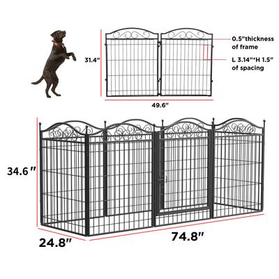 Show full view: BingoPaw Heavy Duty 8-Panel Metal Indoor & Outdoor Dog Playpen, Black, 74.8-in slide 8 of 10