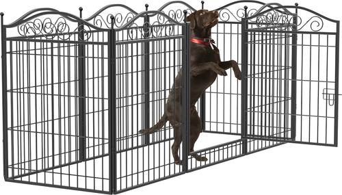 Show full view: BingoPaw Heavy Duty 8-Panel Metal Indoor & Outdoor Dog Playpen, Black, 74.8-in slide 9 of 10