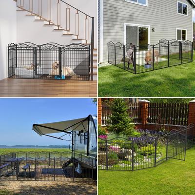 Show full view: BingoPaw Heavy Duty 8-Panel Metal Indoor & Outdoor Dog Playpen, Black, 74.8-in slide 6 of 10