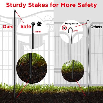 Show full view: BingoPaw Heavy Duty 8-Panel Metal Indoor & Outdoor Dog Playpen, Black, 74.8-in slide 4 of 10