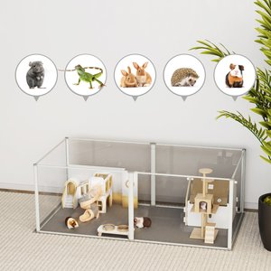 BingoPaw 6 Panel Small Pet Acrylic Playpen, 48.8-in