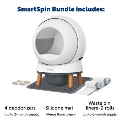 Show full view: PetSafe ScoopFree SmartSpin Self-Cleaning Cat Litter Box Bundle, White slide 7 of 11