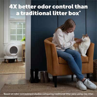 Show full view: PetSafe ScoopFree SmartSpin Self-Cleaning Cat Litter Box Bundle, White slide 4 of 11